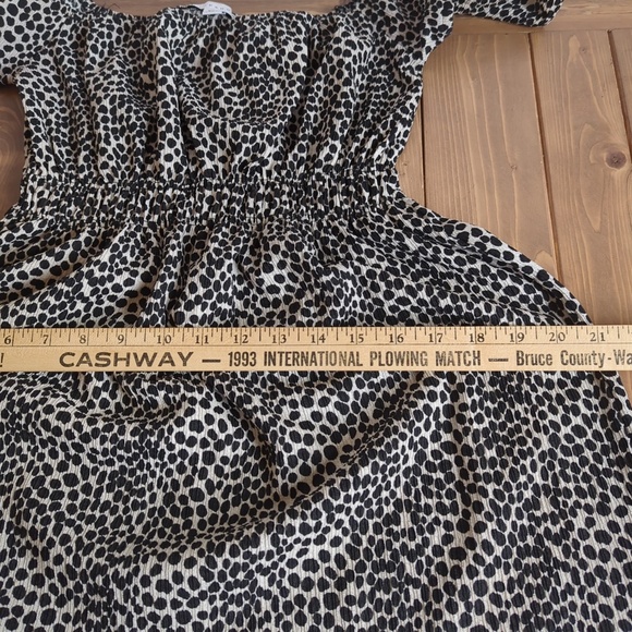 Topshop Black and White Smocked Animal Print Mini Dress - Picture 10 of 12